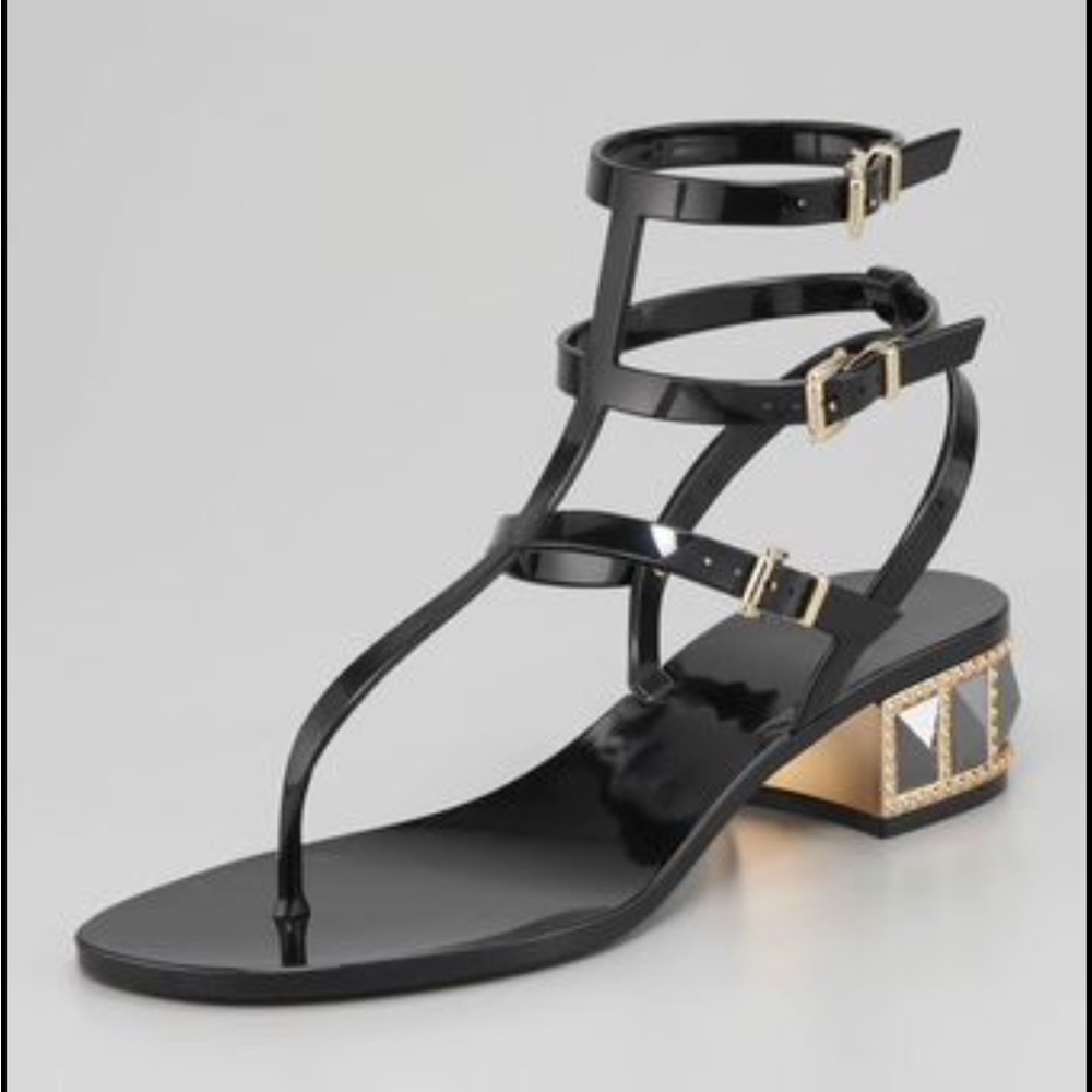 Valentino Jelly Gold Detail Gladiator Sandlas sz 39
